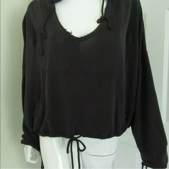 FREE PEOPLE MOVEMENT YELLA HOODIE WASHED BLACK - Picture 5 of 8